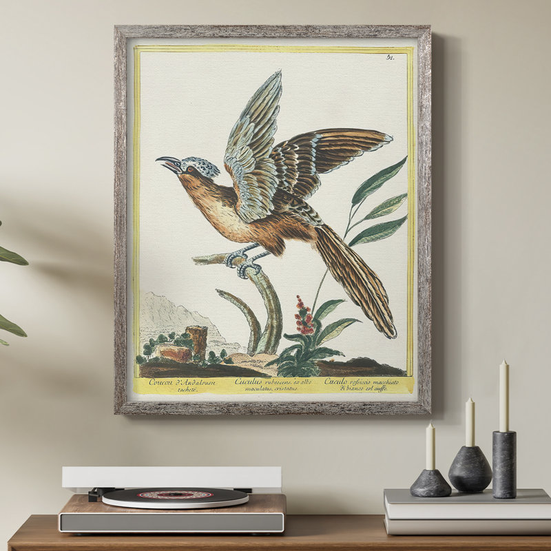 «Pastel Birds IV», reproduction encadrée - bois massif, H 11 po x l 9 po