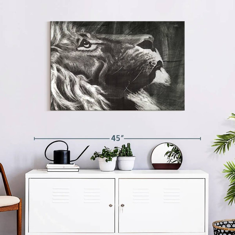 Brampt Chalk Lion, 24" H x 36" W