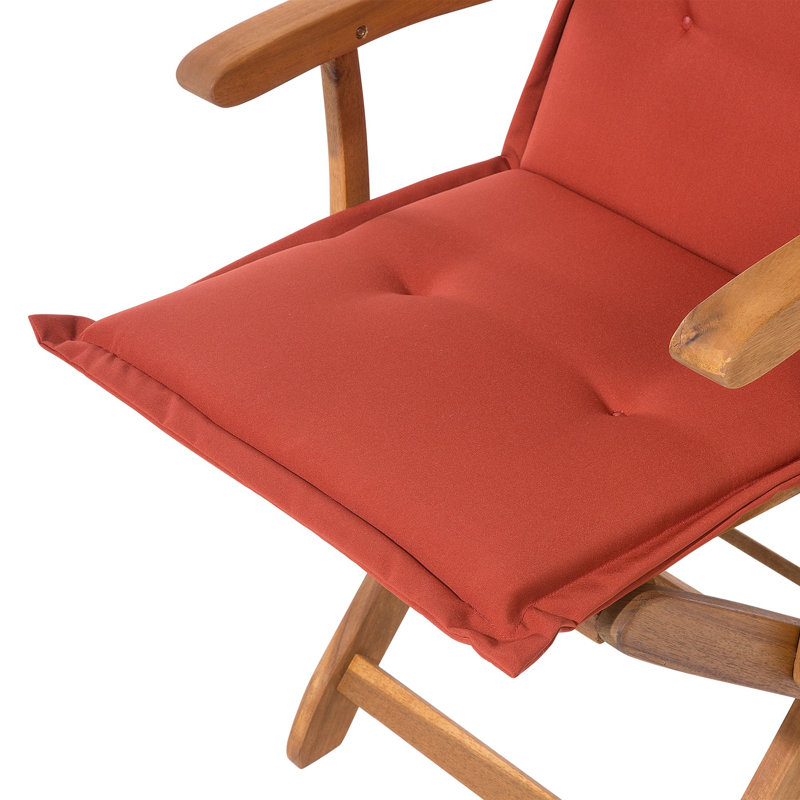 Maren Folding Patio Dining Armchair with Cushion, Red