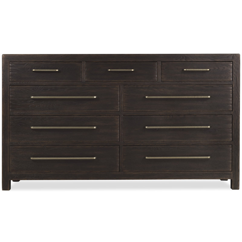 Commode à neuf tiroirs Driftwood, Marron foncé