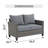 Wicker Outdoor Loveseat with Cushions-100782423