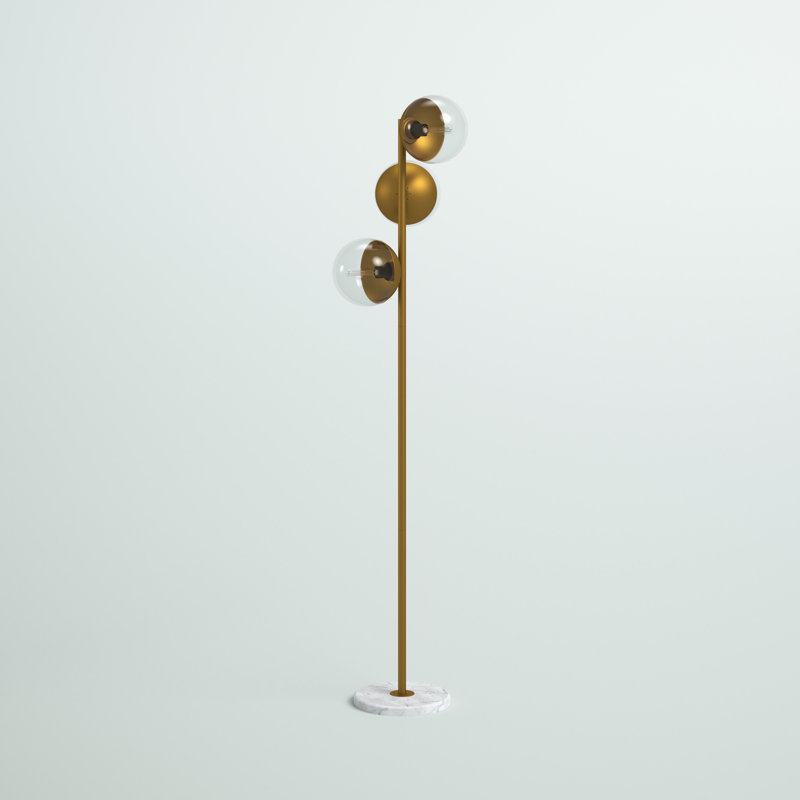 Yearby 65.5'' Tree Floor Lamp, Brass, Clear