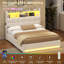 Upholstered Bed with Ottoman Under-bed Storage and Charging Station-1207654587-1207654590