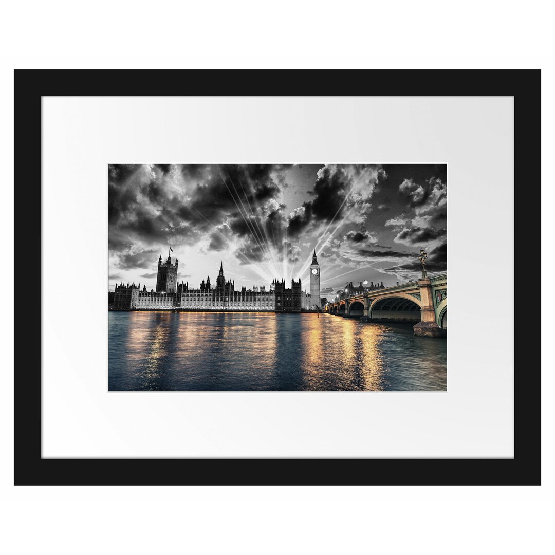 Gerahmtes Poster Westminster Abbey mit Big Ben