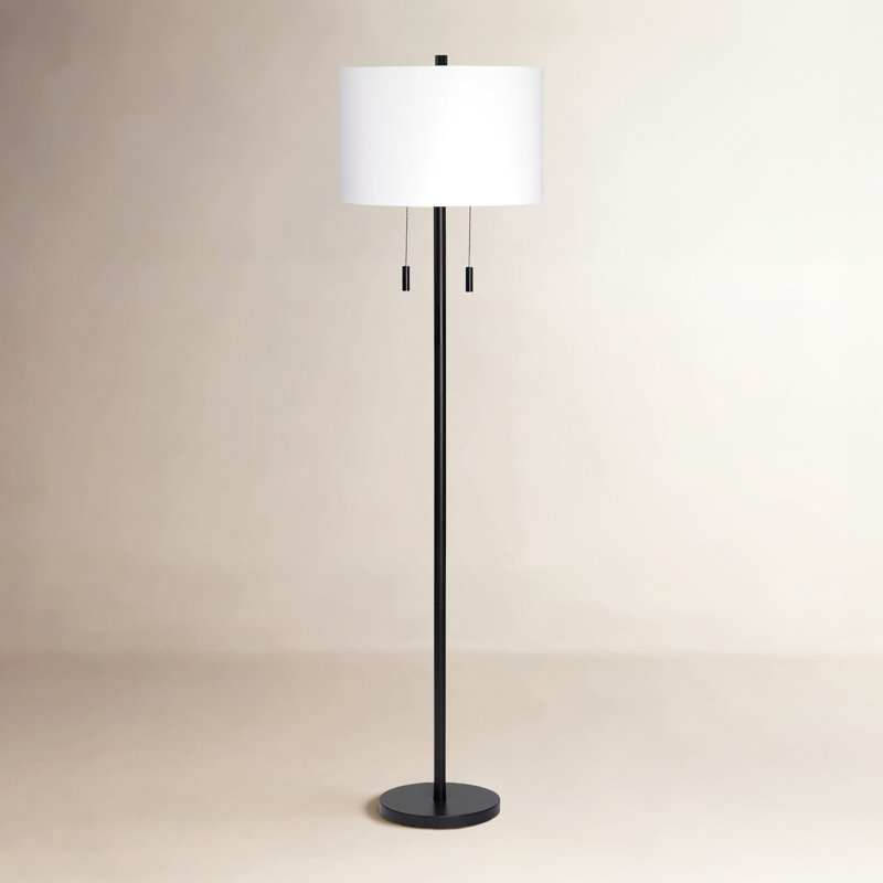 Senn 64'' Traditional Floor Lamp, Matte Black