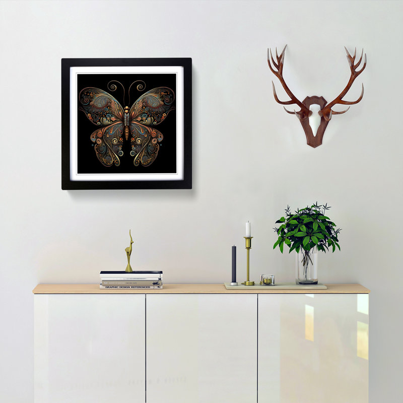 Single Picture Frame Print on Wood, Black