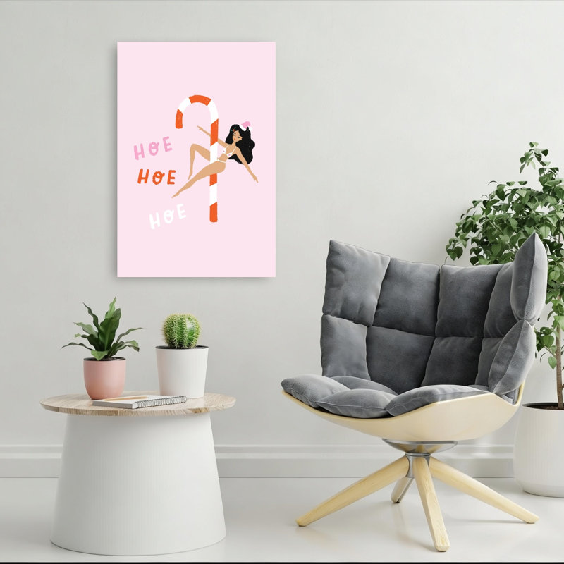 Candy Cane Christmas Dancer Playful Abstract Contemporary Winter Wall Art Print 1 Piece Wrapped Canvas Wall Art