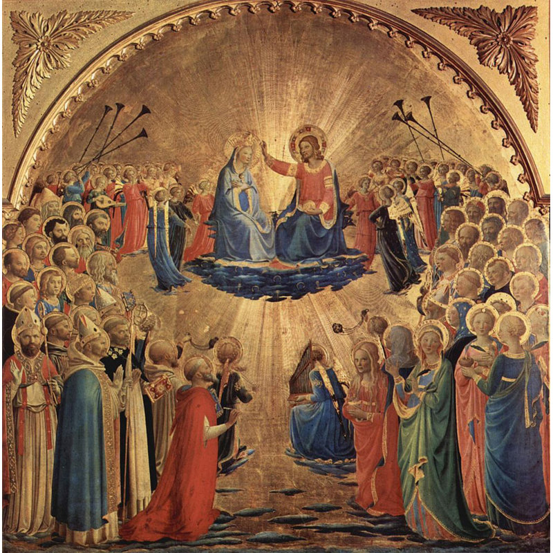 Le couronnement de la Vierge, H 15 po x l 15 po
