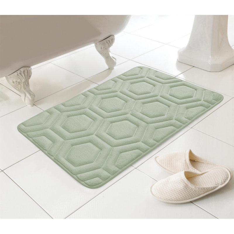 Memory Foam Non-Slip Bath Mat, Green