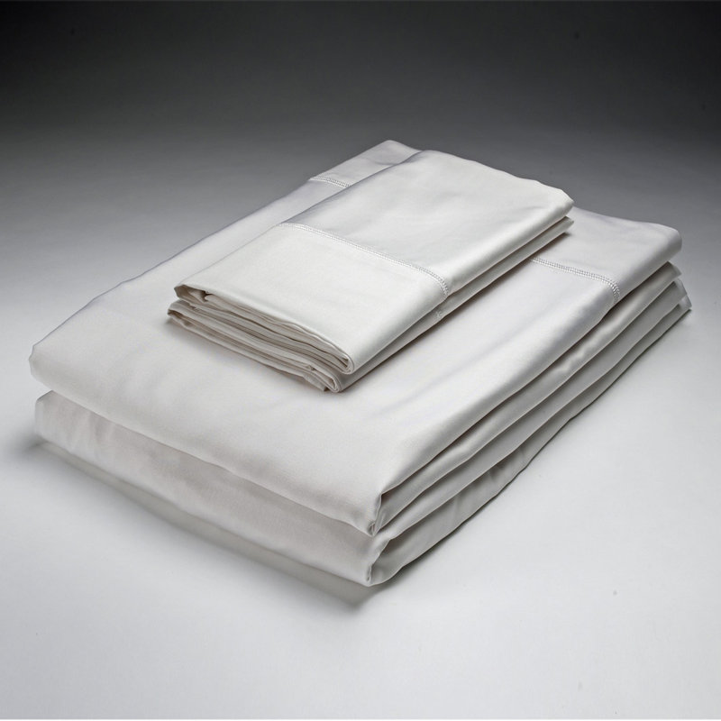 Drap-housse en rayonne de bambou 250 fils, Très grand lit, blanc