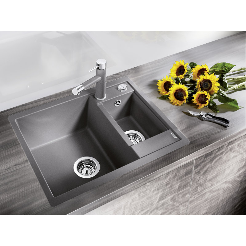 Metra 1.5 Bowl Inset Kitchen Sink, Rock Grey