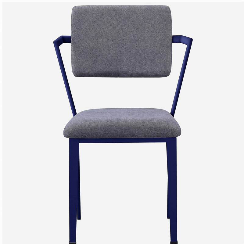 Chaise de bureau à dossier ouvert gris-bleu