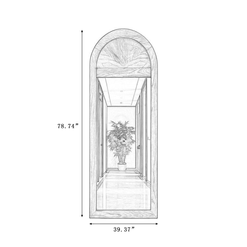 Miroir pleine grandeur arqué American American, 78.74" H x 39.37" W