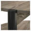 Table basse transitionnelle ronde avec tablette ouverte, meubles en bois d'ingénierie gris foncé et pieds en métal pour le salon