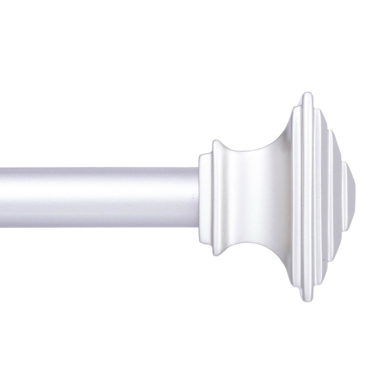 Manchester Mission 3/4" Standard Decorative Window Curtain Rod, Satin Nickel, 66" - 120"