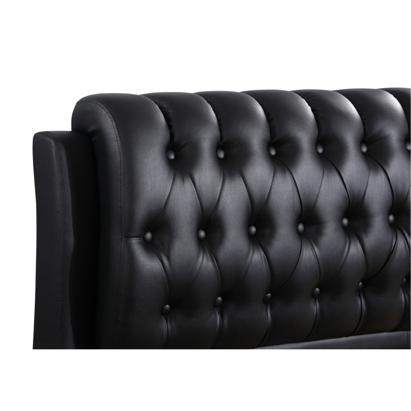 Élégant lit simple contemporain noir audacieux