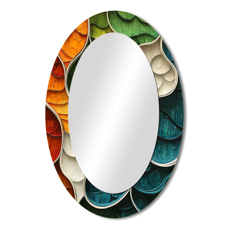 Biomorphism Earth Ephemeral Pathway I - Miroir mural moderne ovale, 36 po x 24 po