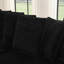 Canapé-lit rembourré en velours noir avec 3 options de sièges, conception convertible, siège confortable et durable, structure en bois franc, coussins amovibles-1529950040