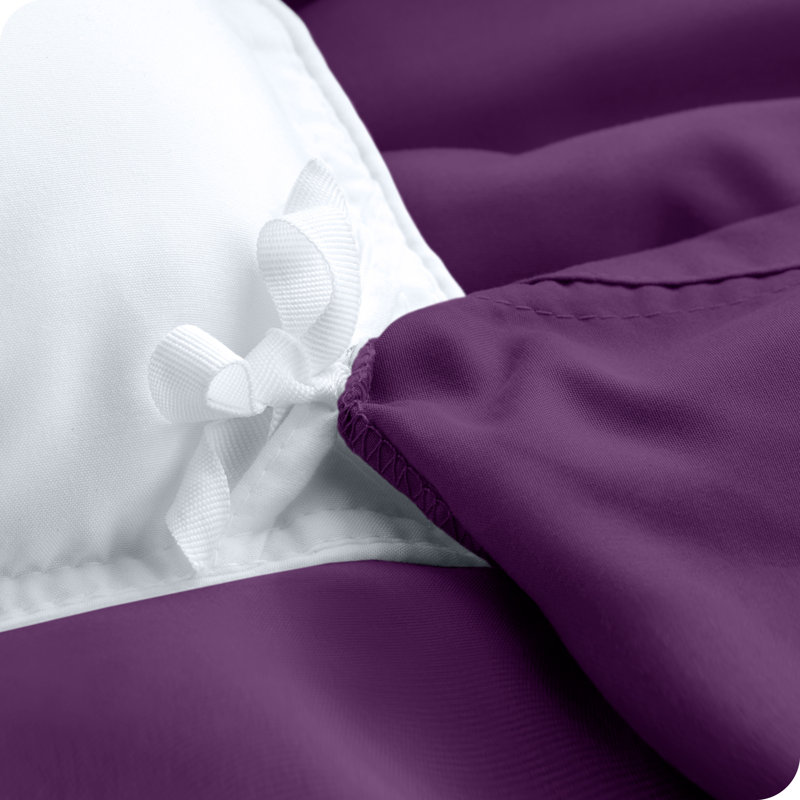 Premium Modern & Contemporary Duvet Cover & Insert, Plum, Full/Queen Comforter + 3 Additional Pieces