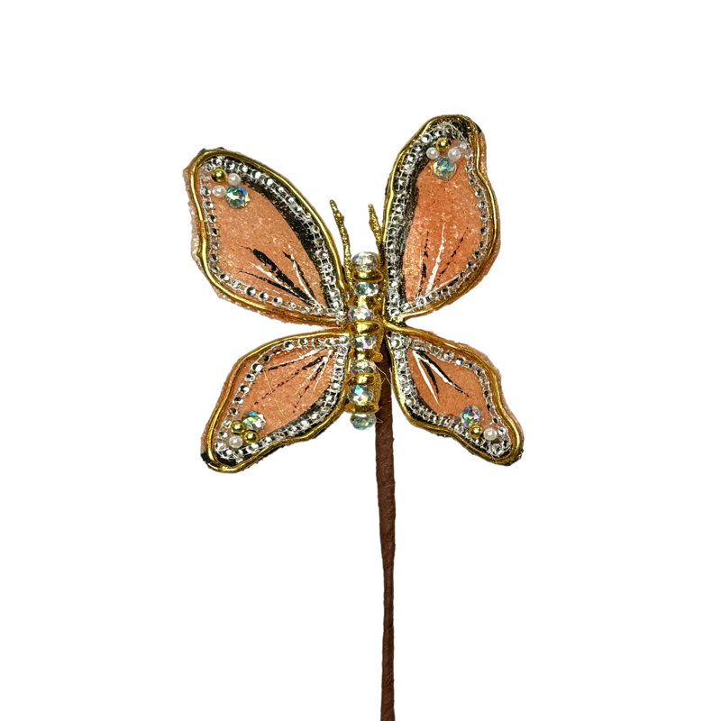 Tige en forme de bijoux, Orange, H 20 po x l 5 po