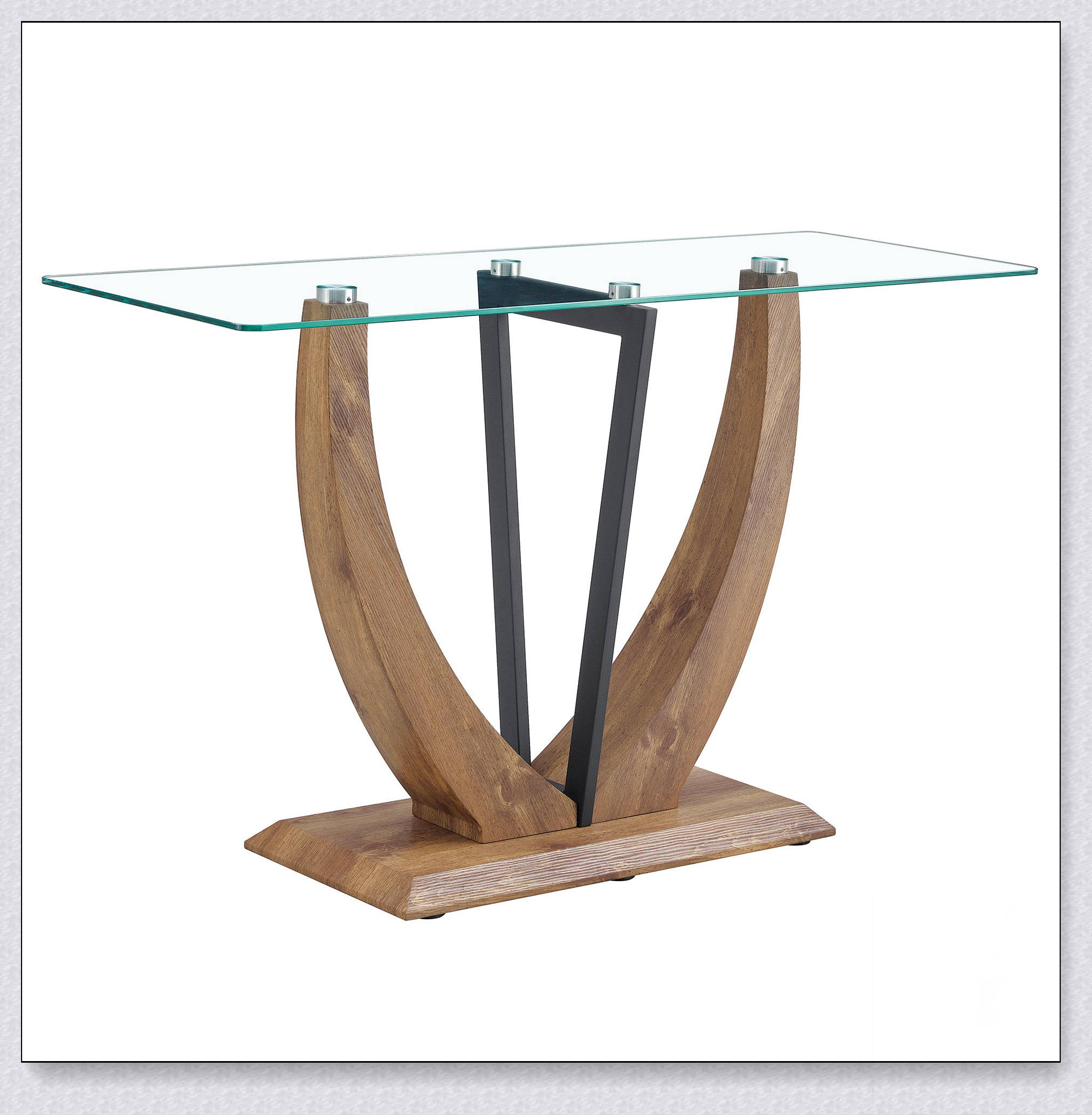 Wrought Studio™ Modern minimalist rectangular glass table with 0.31 ...