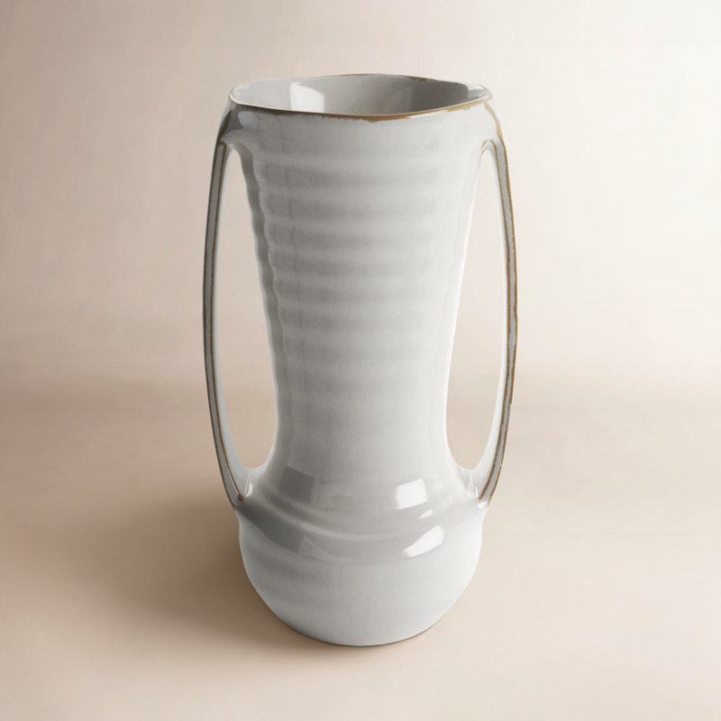 Handmade Ceramic Table Vase, 9.25" H x 5.5" W x 4.75" D
