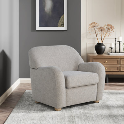 Emily 36.6" Wide Boucle Rounded Arm Accent Armchair