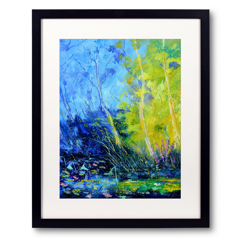 Sunlight par Pol Ledent - Peinture, H 21,25 po x l 17,25 po, Papier avec cadre noir