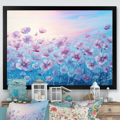 " Pink Morning Glory Liquid Art Flower Field V "