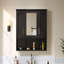 Armoire à pharmacie murale 35 po 2 en 1 avec tablettes réglables et portes à fermeture douce, miroir haute définition avec rangement pour meuble-lavabo de salle de bain-1671188760