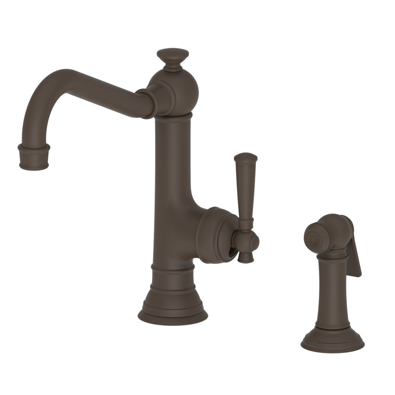 Jacobean Single Handle Kitchen Faucet with Side Spray, Oil Rubbed Bronze