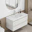 Ensemble de meuble-lavabo 36 po avec lavabo, armoire avec 2 grands tiroirs, système de fermeture en douceur, 2 grands tiroirs, conception sans poignée, assemblage facile, blanc brillant