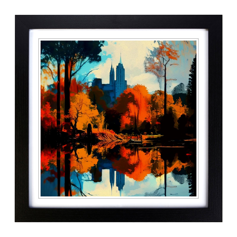Central Park Abstract Art No.1 - Framed Print, Black