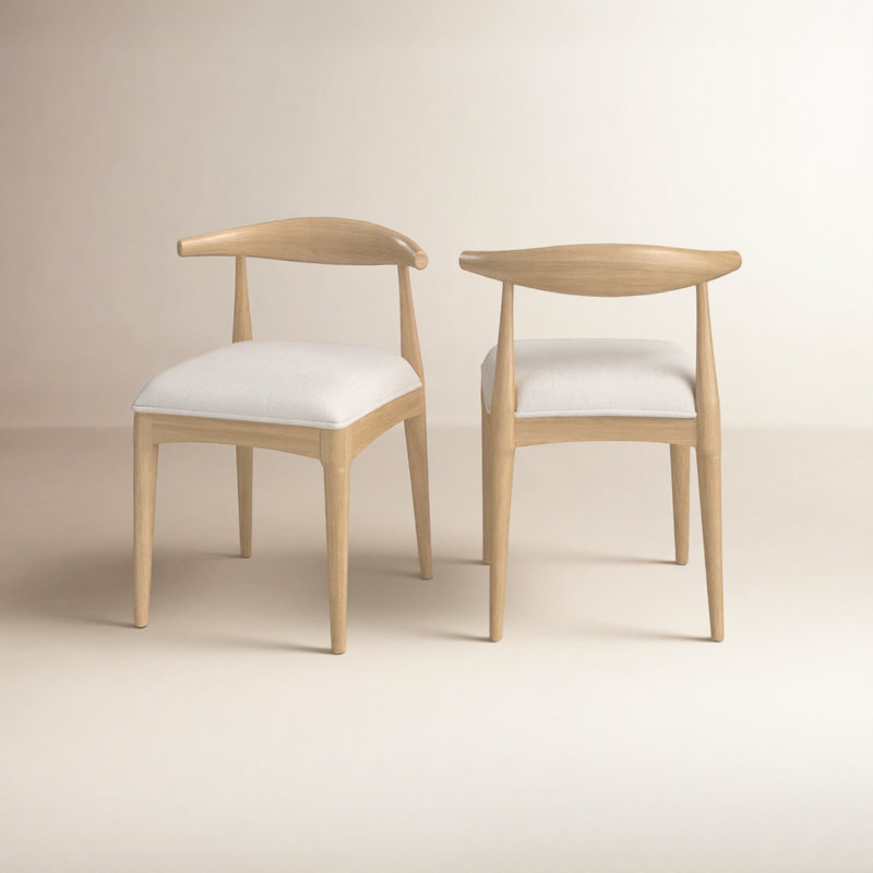 Chaise d'appoint rembourrée Ione Asheboro, Frêne clair, Beige