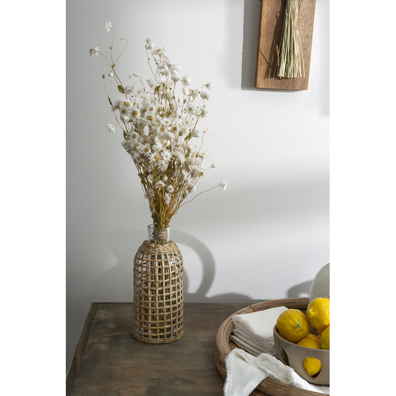 Vase de table en verre fait à la main Lona, H 10,25 po x l 4,5 po x P 4,5 po