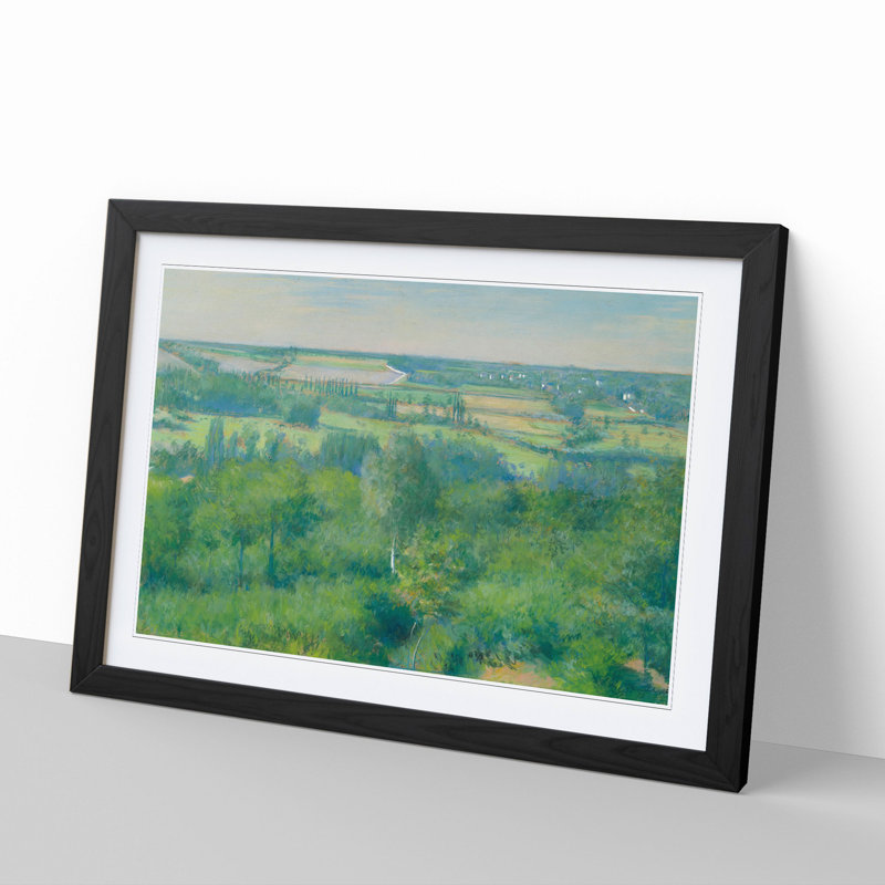 Yerres Valley by Gustave Caillebotte - Picture Frame Painting, Black Framed, 48cm H x 65cm W x 2cm D
