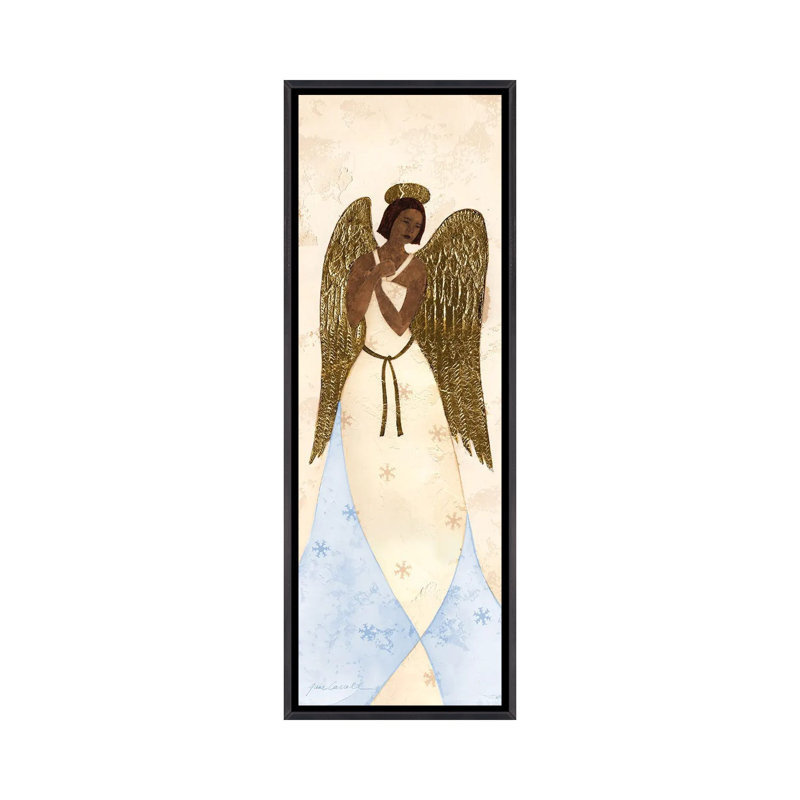 Seraphin III - reproduction d'art murale - toile encadrée, H 48 po x l 16 po, Noir patiné