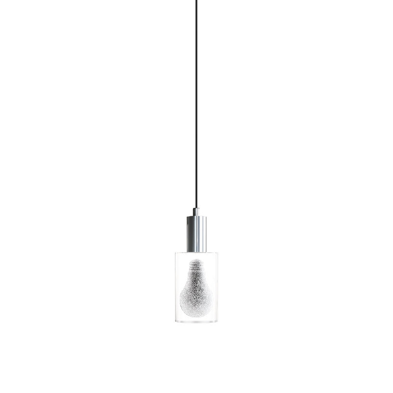 Petit luminaire suspendu avec guide A 4 ", Chrome poli