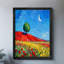 Art mural rétro noir avec montagnes colorées, impressions de style rétro-1680679984