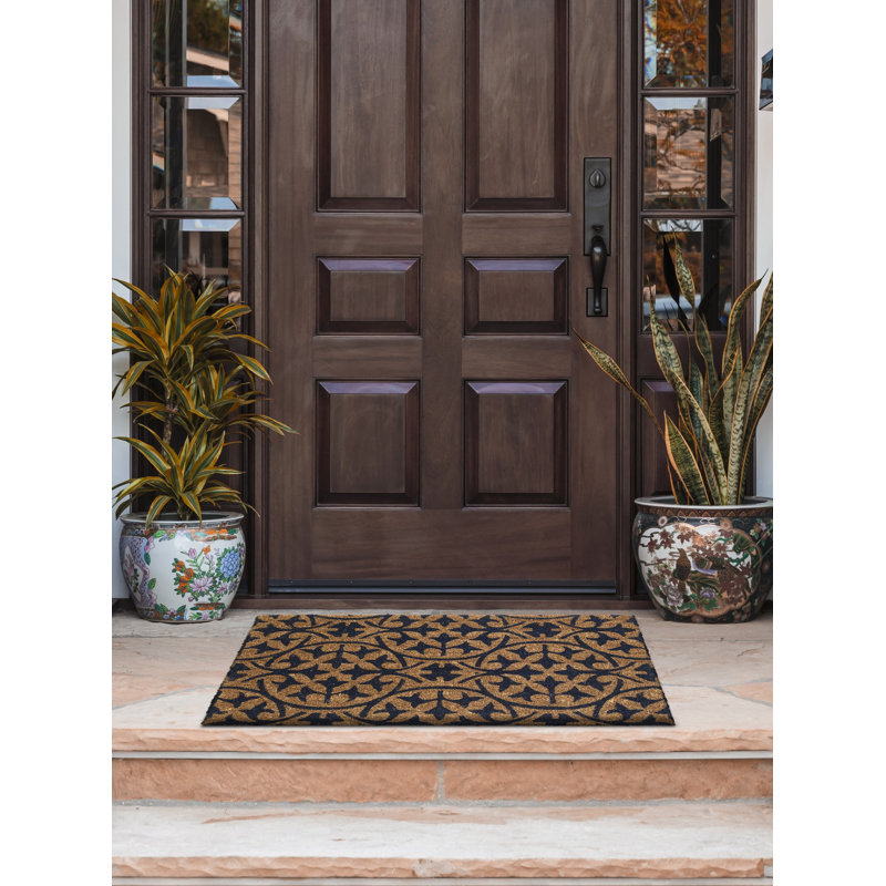 Timiya Tile Coconut Coir Entryway Doormat, 24" x 36" Thick