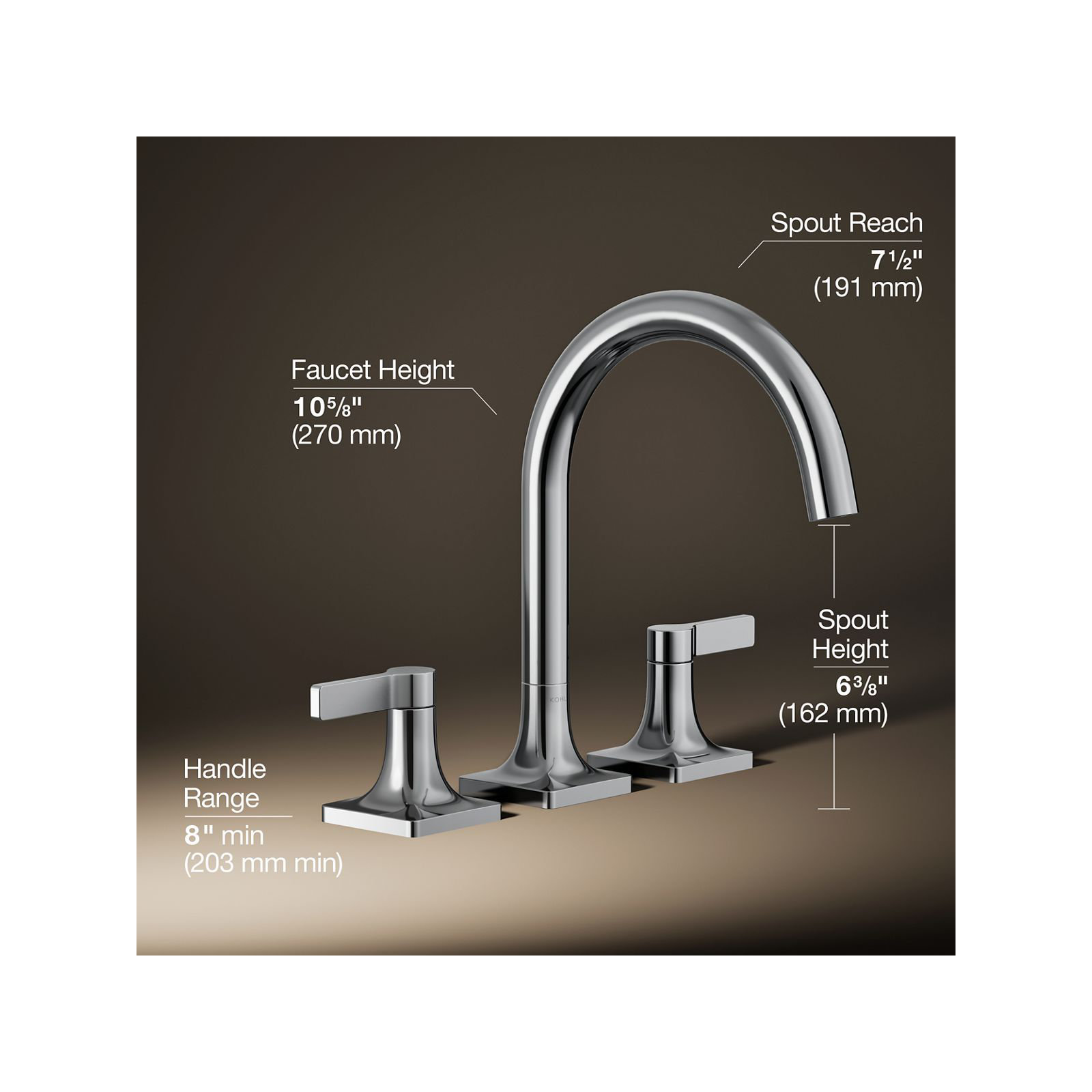 Deck Mounted Bath Faucet, Polished Chrome