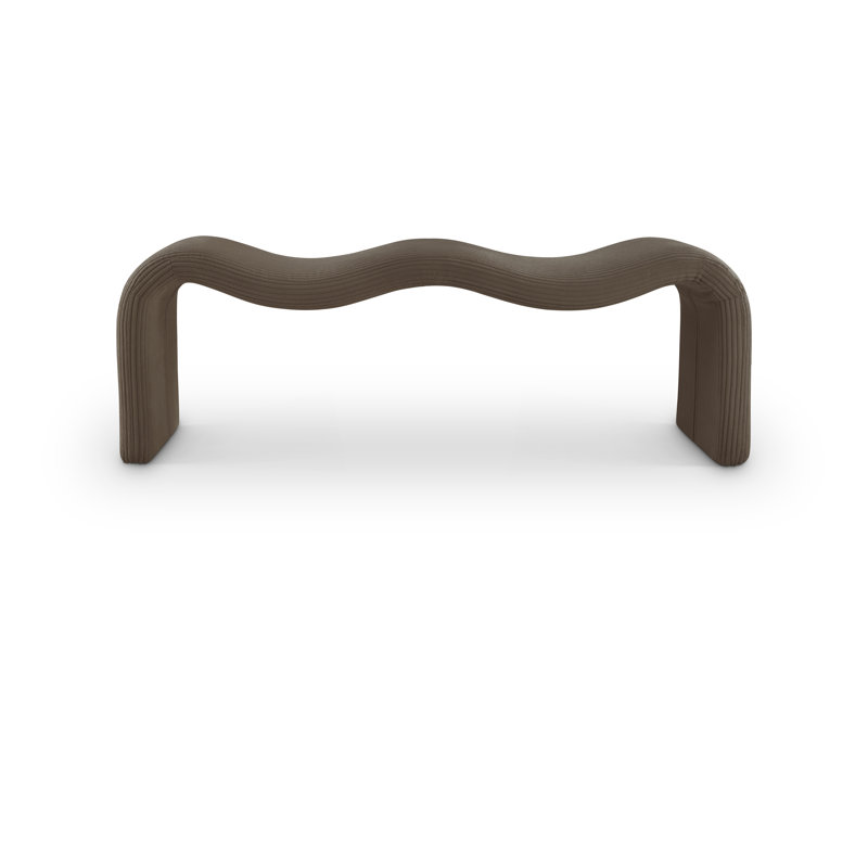 Banc en tissu Willow, Velours côtelé brun