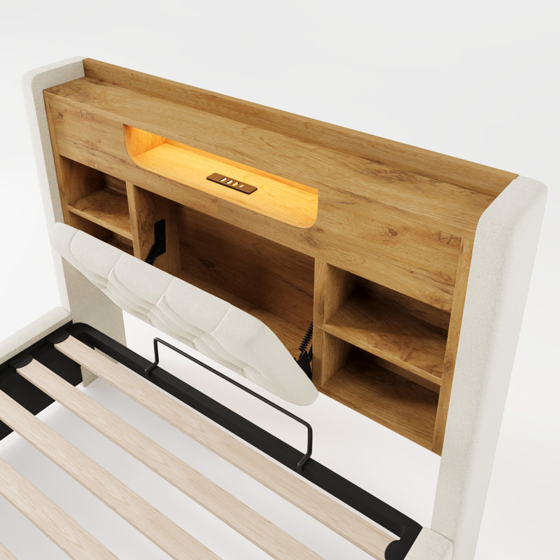 Bed, Beige, Double (4'6)
