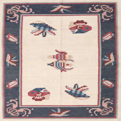 Tapis contemporain rouge / noir
