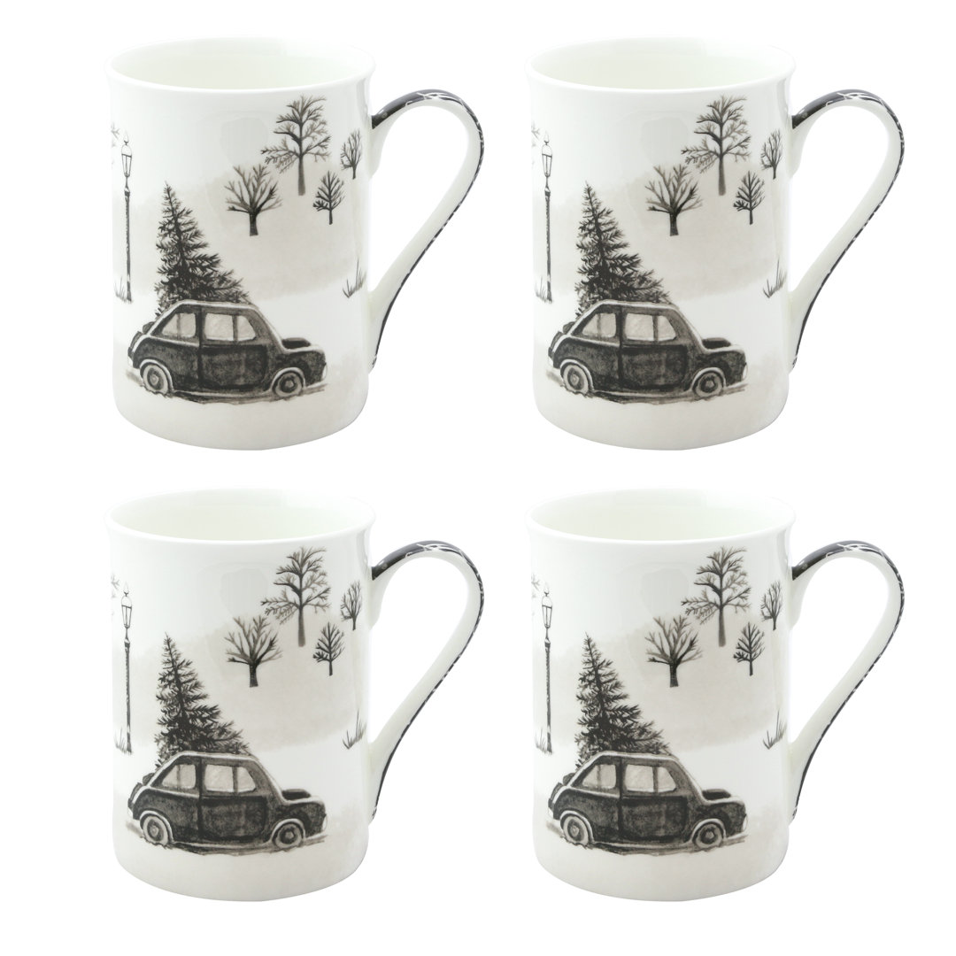 Scandinavian Wonderland Bone China Coffee Mug (Set of 4) Grace's Tea Ware