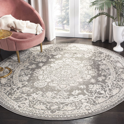 Calidia Oriental Dark Gray/Cream Rug