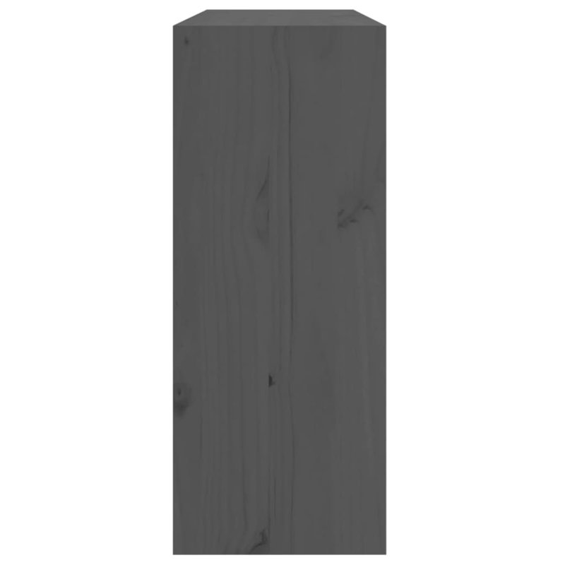 4 Bottle Solid Wood Floor Wine Bottle Rack, Grey