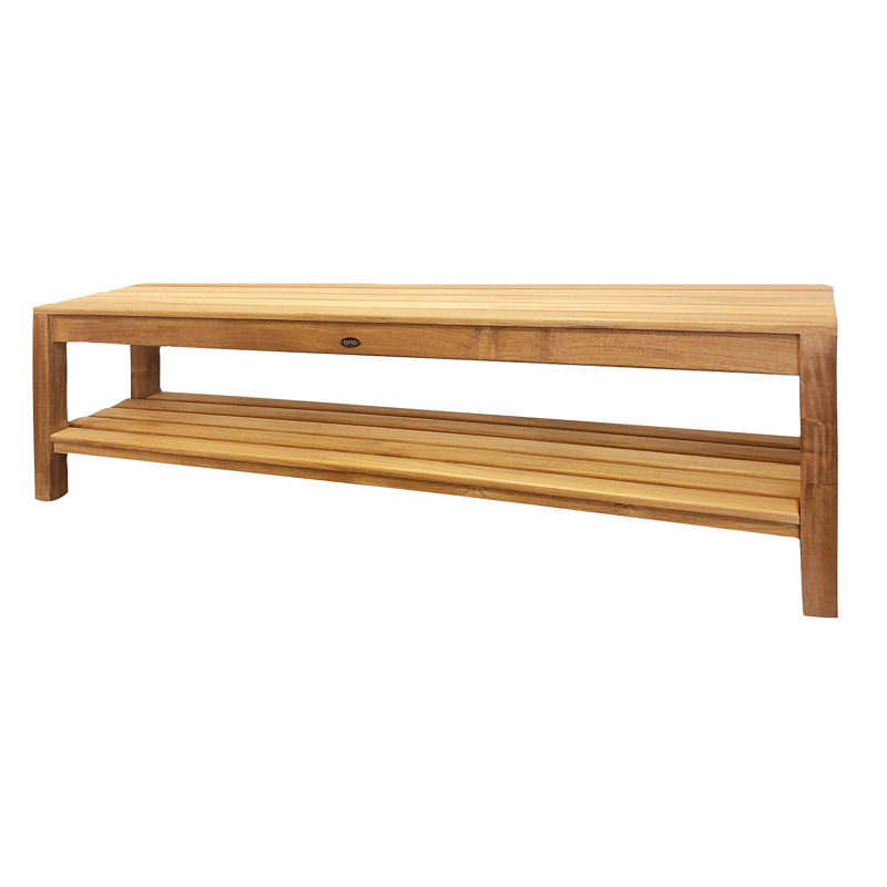 Teak Shower Bench, 17.75" H x 59" W x 12.25" D