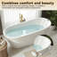 Baignoire sabot autoportante en acrylique de 150 cm (59 po), baignoire de salle de bain de forme spéciale avec trop-plein et bonde chromés
