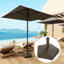 Base de parasol robuste remplissable avec mât vissé, PEHD brun riche, 22 x 22 x 14,2 pouces